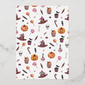 Een Baby breekt Jack-O-Lantern Halloween Shower Folie Uitnodiging (Achterkant)