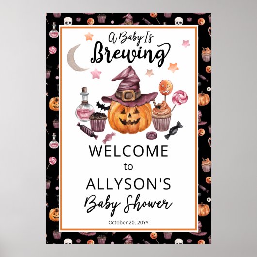 Een Baby breekt Jack-O-Lantern Halloween Shower Poster (Voorkant)