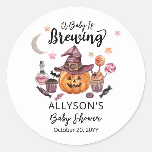 Een Baby breekt Jack-O-Lantern Halloween Shower Ronde Sticker (Voorkant)