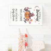 Een Baby breekt Jack-O-Lantern Halloween Shower Spandoek (Insitu)