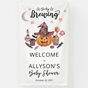 Een Baby breekt Jack-O-Lantern Halloween Shower Spandoek