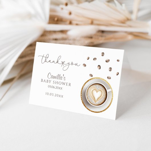 Een Baby breekt koffie-Baby shower Bedankkaart