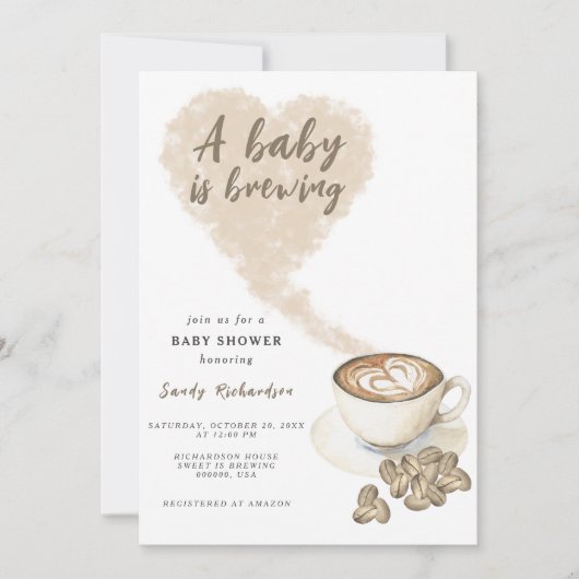 Een Baby breekt koffie-Baby shower Kaart (Voorkant)