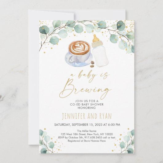 Een Baby breekt koffie-Baby shower Kaart (Voorkant)