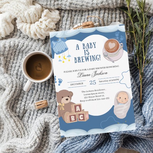 Een Baby breekt koffie-Baby shower Kaart