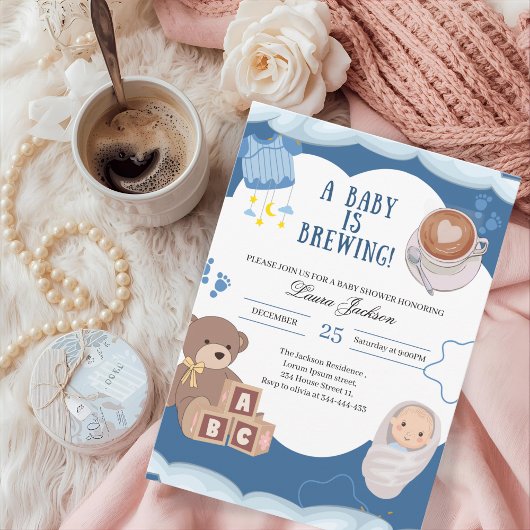 Een Baby breekt koffie-Baby shower Kaart