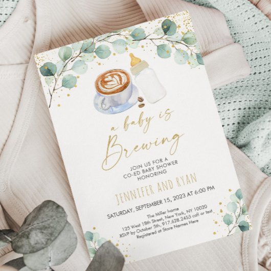 Een Baby breekt koffie-Baby shower Kaart