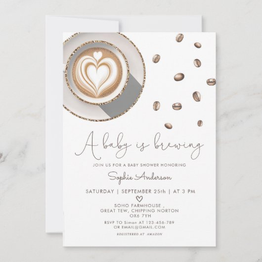 Een Baby breekt koffie-Baby shower Kaart (Voorkant)