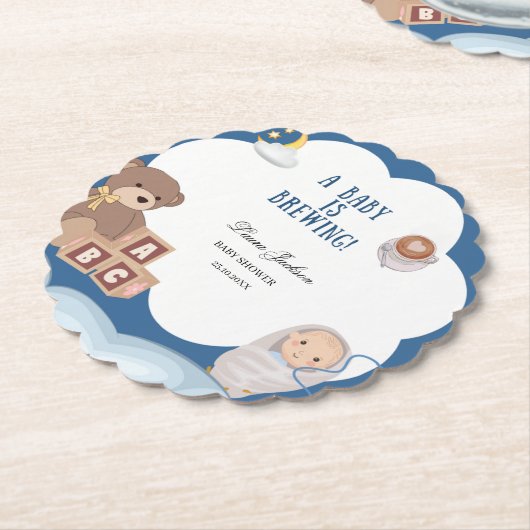 Een Baby breekt koffie-Baby shower Kartonnen Onderzetters (Gekanteld)