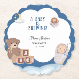 Een Baby breekt koffie-Baby shower Kartonnen Onderzetters