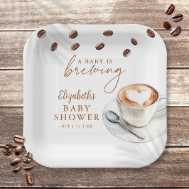 Een Baby breekt koffie-Baby shower Papieren Bordje