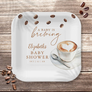 Een Baby breekt koffie-Baby shower Papieren Bordje