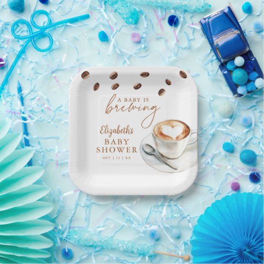 Een Baby breekt koffie-Baby shower Papieren Bordje (Feest)