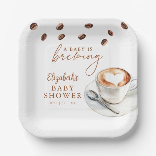 Een Baby breekt koffie-Baby shower Papieren Bordje (Voorkant)