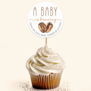Een Baby breekt koffie-Baby shower Ronde Sticker