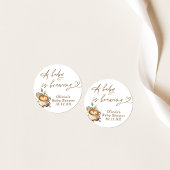 Een Baby breekt koffie-Baby shower Ronde Sticker