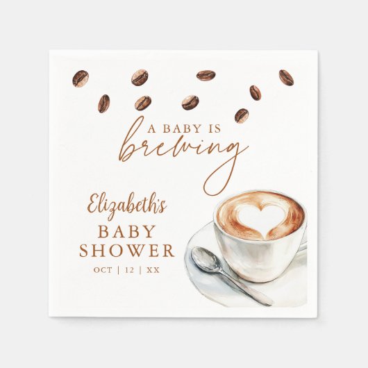 Een Baby breekt koffie-Baby shower Servet (Voorkant)