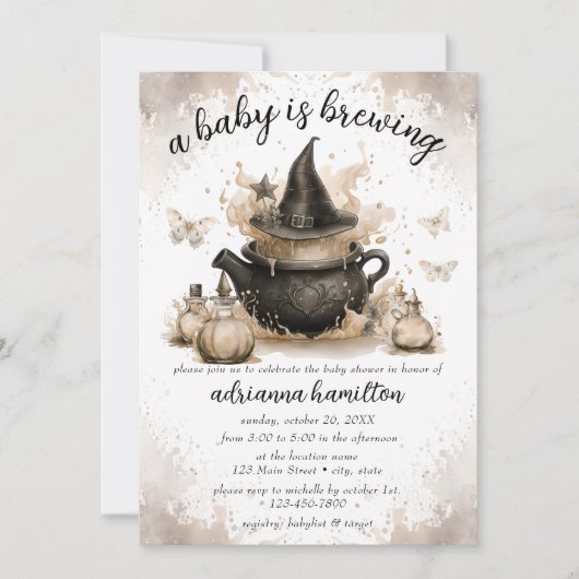Een Baby breekt neutraal halloween Baby shower Kaart (Voorkant)