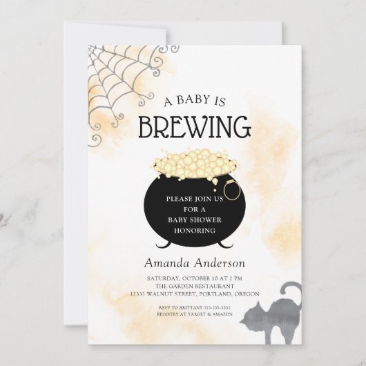 Een Baby breekt neutraal halloween Baby shower Kaart (Voorkant)