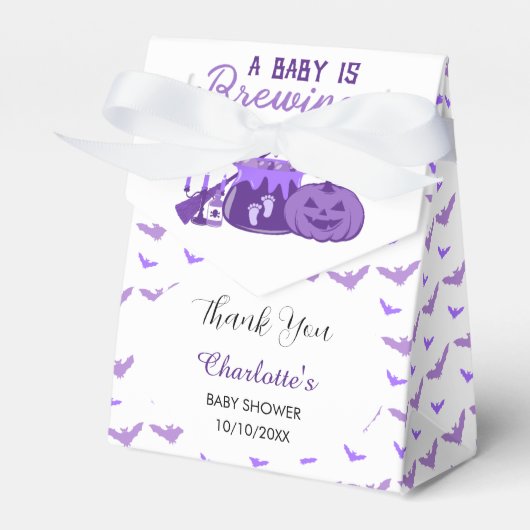 Een Baby breekt Paars Halloween Baby shower Bedankdoosjes (Voorkant Zijde)