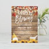 Een Baby breekt roestvast herfst lekt Baby shower Kaart (Staand voorkant)