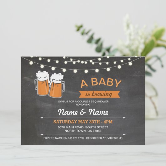 Een Baby-brouwerbier met lampglas nodigt uit Kaart (Staand voorkant)