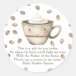 Een baby brouwt baby - Gebedskaars label