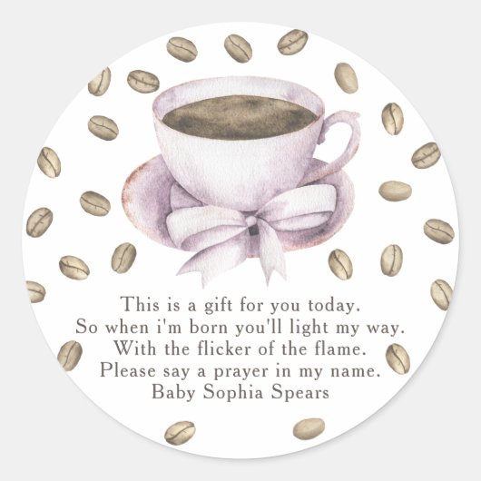 Een baby brouwt baby - Gebedskaars label (Voorkant)