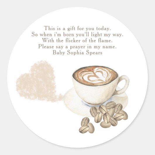 Een baby brouwt baby - Gebedskaars label (Voorkant)