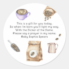 Een baby brouwt baby - Gebedskaars label