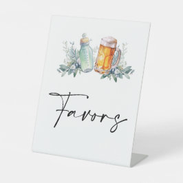 Een Baby brouwt Baby shower gunsten Reclamebord Met Voetstuk