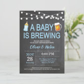 Een baby brouwt Baby shower Invitation Kaart (Staand voorkant)