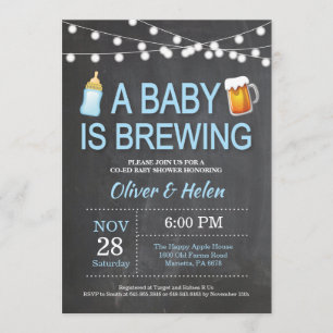 Een baby brouwt Baby shower Invitation Kaart