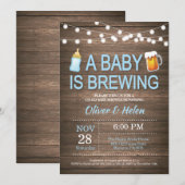 Een baby brouwt Baby shower Invitation Kaart (Voorkant / Achterkant)
