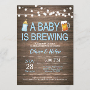 Een baby brouwt Baby shower Invitation Kaart