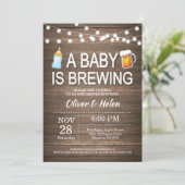 Een baby brouwt Baby shower Invitation Kaart (Staand voorkant)