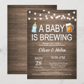 Een baby brouwt Baby shower Invitation Kaart (Voorkant / Achterkant)