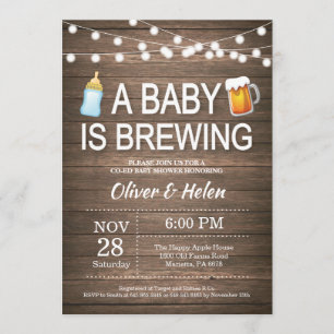 Een baby brouwt Baby shower Invitation Kaart