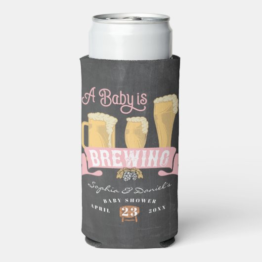 Een Baby brouwt Baby shower Koelbox Seltzer Blikjeskoeler (Seltzer Achterkant)