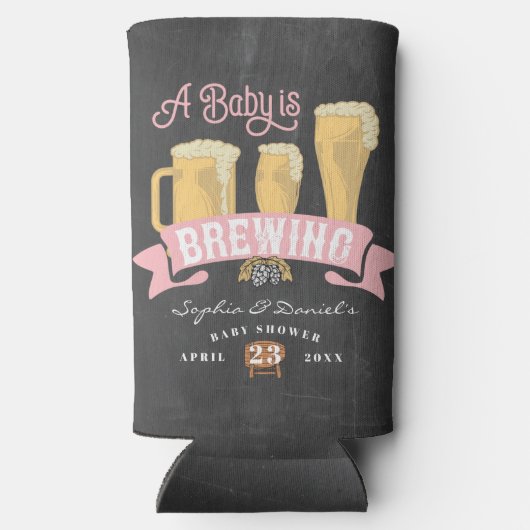 Een Baby brouwt Baby shower Koelbox Seltzer Blikjeskoeler (Achterkant)