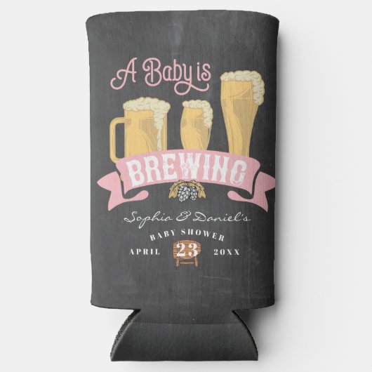 Een Baby brouwt Baby shower Koelbox Seltzer Blikjeskoeler (Voorkant)