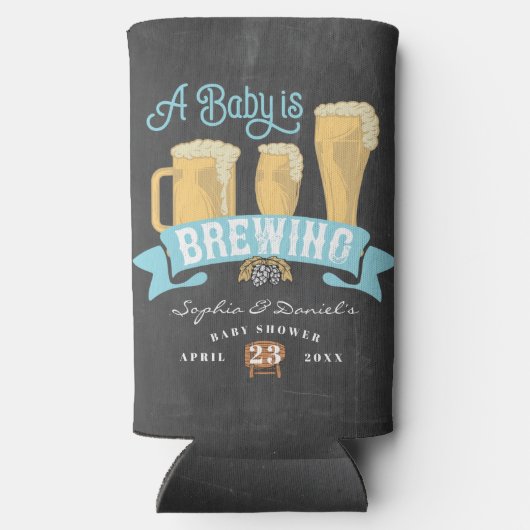 Een Baby brouwt Baby shower Koelbox Seltzer Blikjeskoeler (Achterkant)