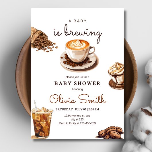 Een Baby brouwt Baby shower, koffie Baby shower