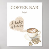 Een baby brouwt baby shower koffiebar poster (Voorkant)