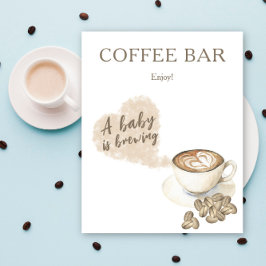 Een baby brouwt baby shower koffiebar poster