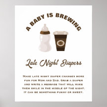 Een baby brouwt baby shower Late Night luiers
