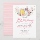 Een Baby brouwt Baby shower met fles- en biercode Kaart (Voorkant / Achterkant)