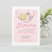Een Baby brouwt Baby shower met fles- en biercode Kaart (Staand voorkant)