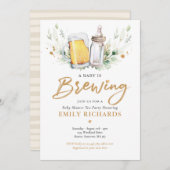 Een Baby brouwt Baby shower met groene biercode Kaart (Voorkant / Achterkant)