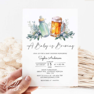 Een Baby brouwt Baby shower minimalistisch Kaart